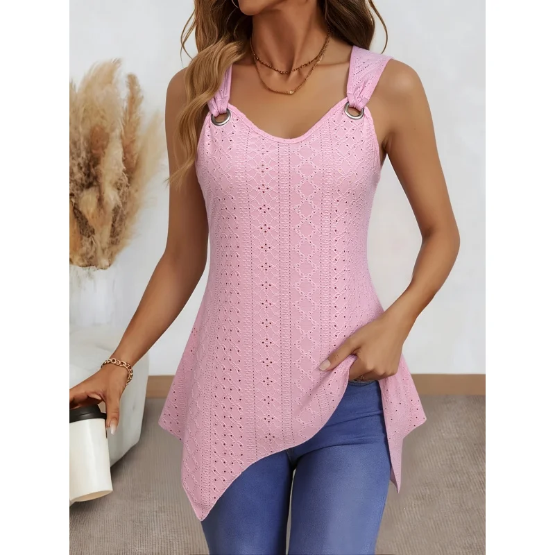 Women'S Fashion Casual Vacation Style Textured Jacquard Round Ring Irregular Trim Top
Women'S Fashion Casual Vacation Style Textured Jacquard Round Ring Irregular Trim Top