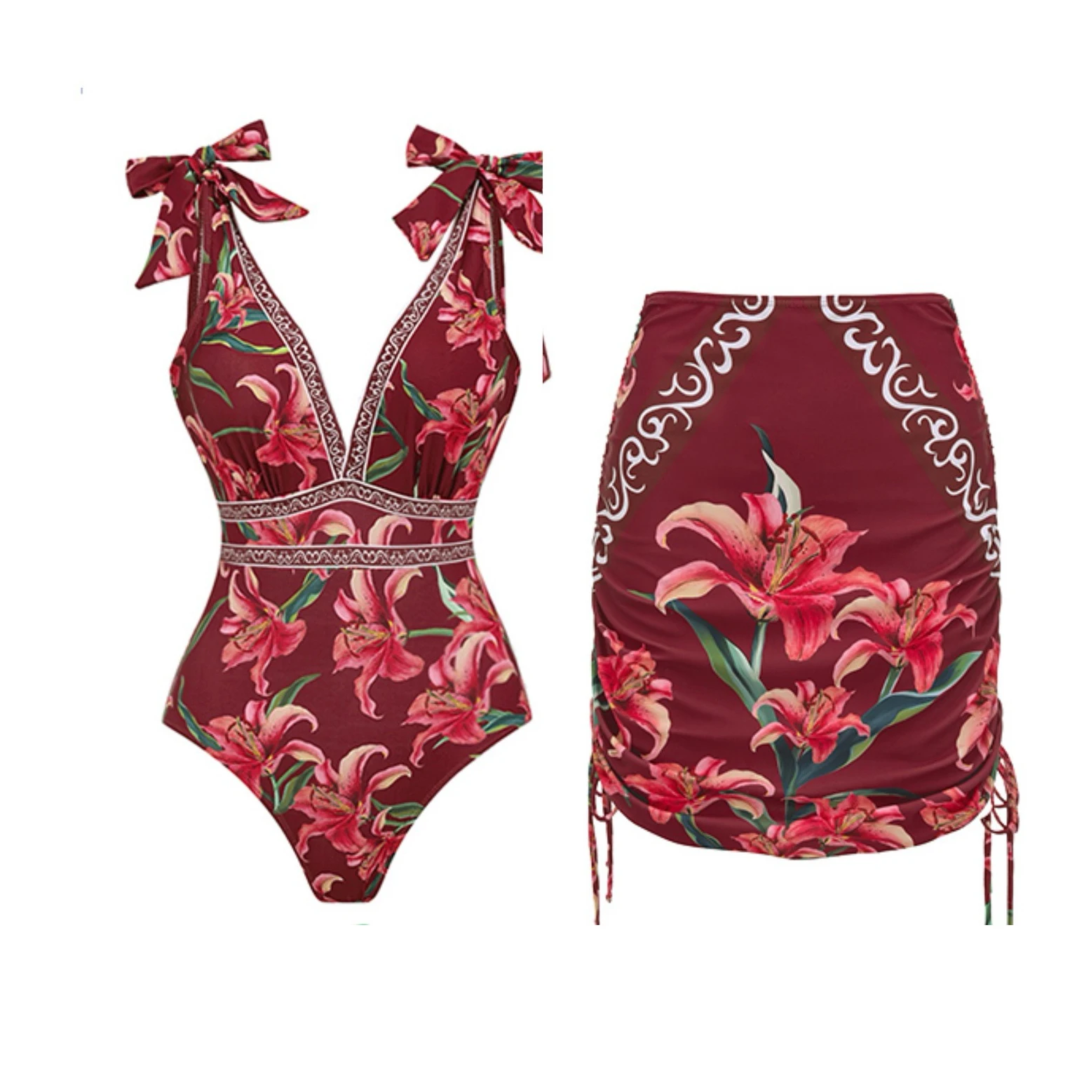 Комплект из 2 предметов: купальник с рюшами на плечах и накидкой, женский сексуальный купальник с принтом, пуш-ап бикини с глубоким V-образным вырезом, пляжная одежда
Комплект из 2 предметов: купальник с рюшами на плечах и накидкой, женский сексуальный купальник с принтом, пуш-ап бикини с глубоким V-образным вырезом, пляжная одежда