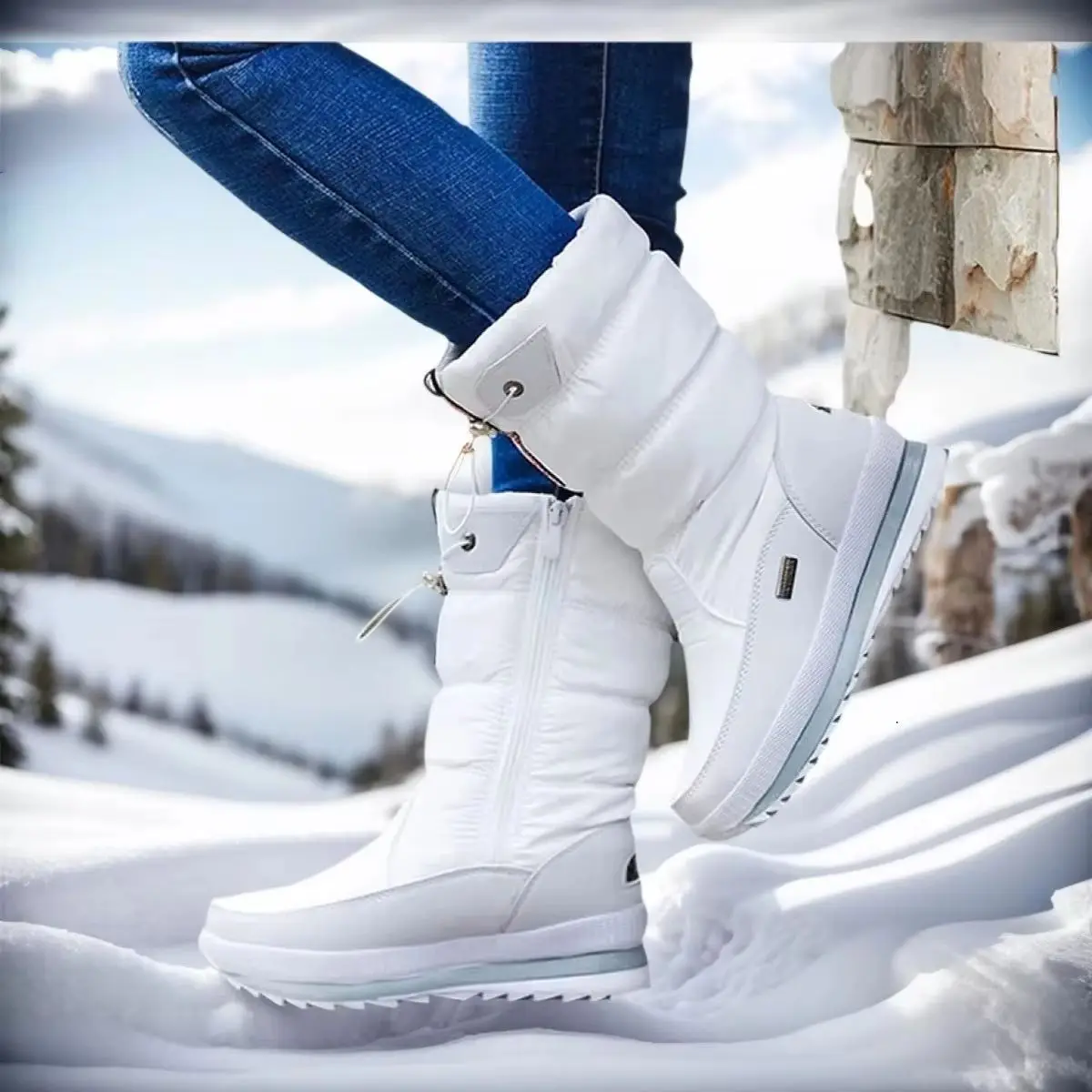 Winter Shoes Warm Plush Mid-calf Boots Female Plus Size 42 White Women Boots Waterproof Rubber Non-slip Platform Snow Boots
Winter Shoes Warm Plush Mid-calf Boots Female Plus Size 42 White Women Boots Waterproof Rubber Non-slip Platform Snow Boots