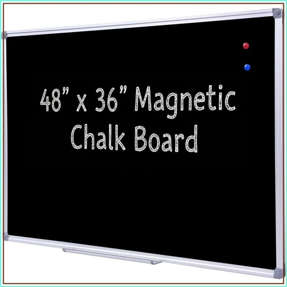 36 x 48 Inch Large Magnetic Chalkboard for Wall, Aluminum Frame with Marker Tray
36 x 48 Inch Large Magnetic Chalkboard for Wall, Aluminum Frame with Marker Tray