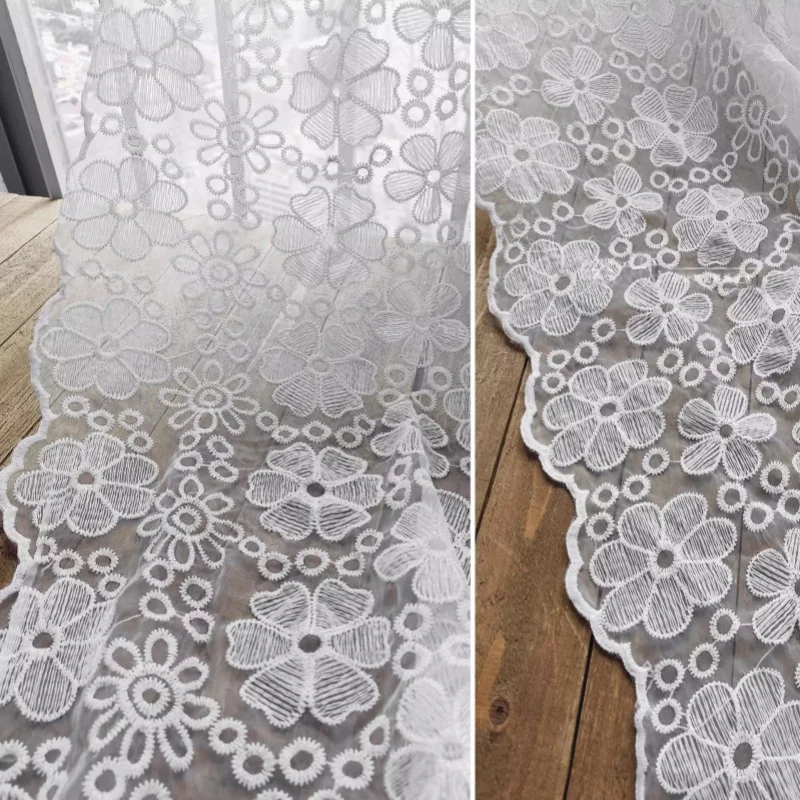 White five-leaf flower embroidered net fabric lightweight and breathable dress for home use window screen clothing designer fabr
White five-leaf flower embroidered net fabric lightweight and breathable dress for home use window screen clothing designer fabr