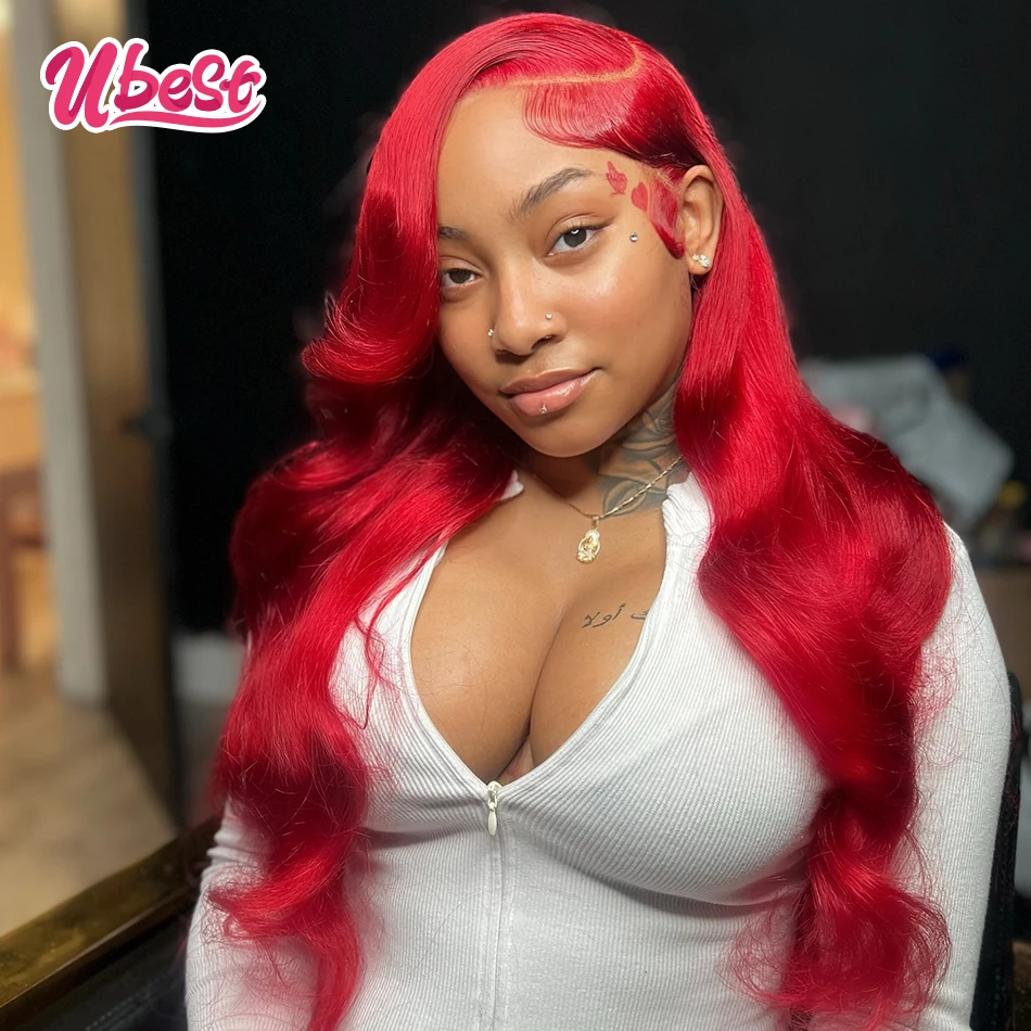 13X6 13X4 Transparent Lace Front Body Wave Wig 100% Human Hair Red Colored 5X5 Lace Closure Wig Pre Plucked for Women 34inches
13X6 13X4 Transparent Lace Front Body Wave Wig 100% Human Hair Red Colored 5X5 Lace Closure Wig Pre Plucked for Women 34inches