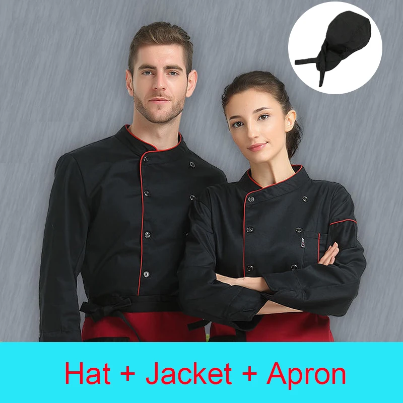 Long Sleeve Women's Kitchen Jacket Hotel Chef Uniform Restaurant Cook Clothes Bakery Cooking Hat Cafe Woman Kitchen Aprons
Long Sleeve Women's Kitchen Jacket Hotel Chef Uniform Restaurant Cook Clothes Bakery Cooking Hat Cafe Woman Kitchen Aprons