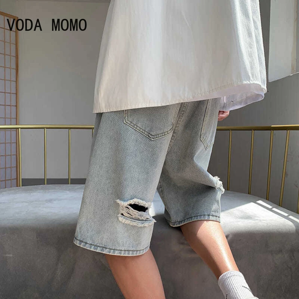 2022 Summer New Men's Ripped Short Jeans Streetwear Big Hole Fashion Vintage Slim Denim Shorts Brand Clothes distressed jeans
2022 Summer New Men's Ripped Short Jeans Streetwear Big Hole Fashion Vintage Slim Denim Shorts Brand Clothes distressed jeans