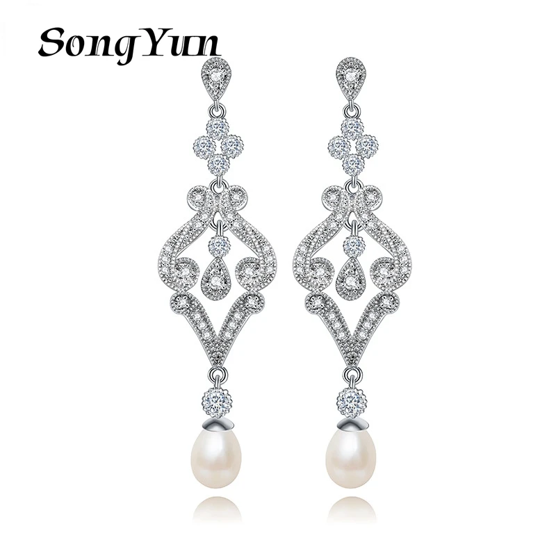 Ювелирные изделия SongYun: Серьги MHT с медными вставками и цирконами, серьги-подвески с пресноводным жемчугом, европейский и американский стиль.
Ювелирные изделия SongYun: Серьги MHT с медными вставками и цирконами, серьги-подвески с пресноводным жемчугом, европейский и американский стиль.