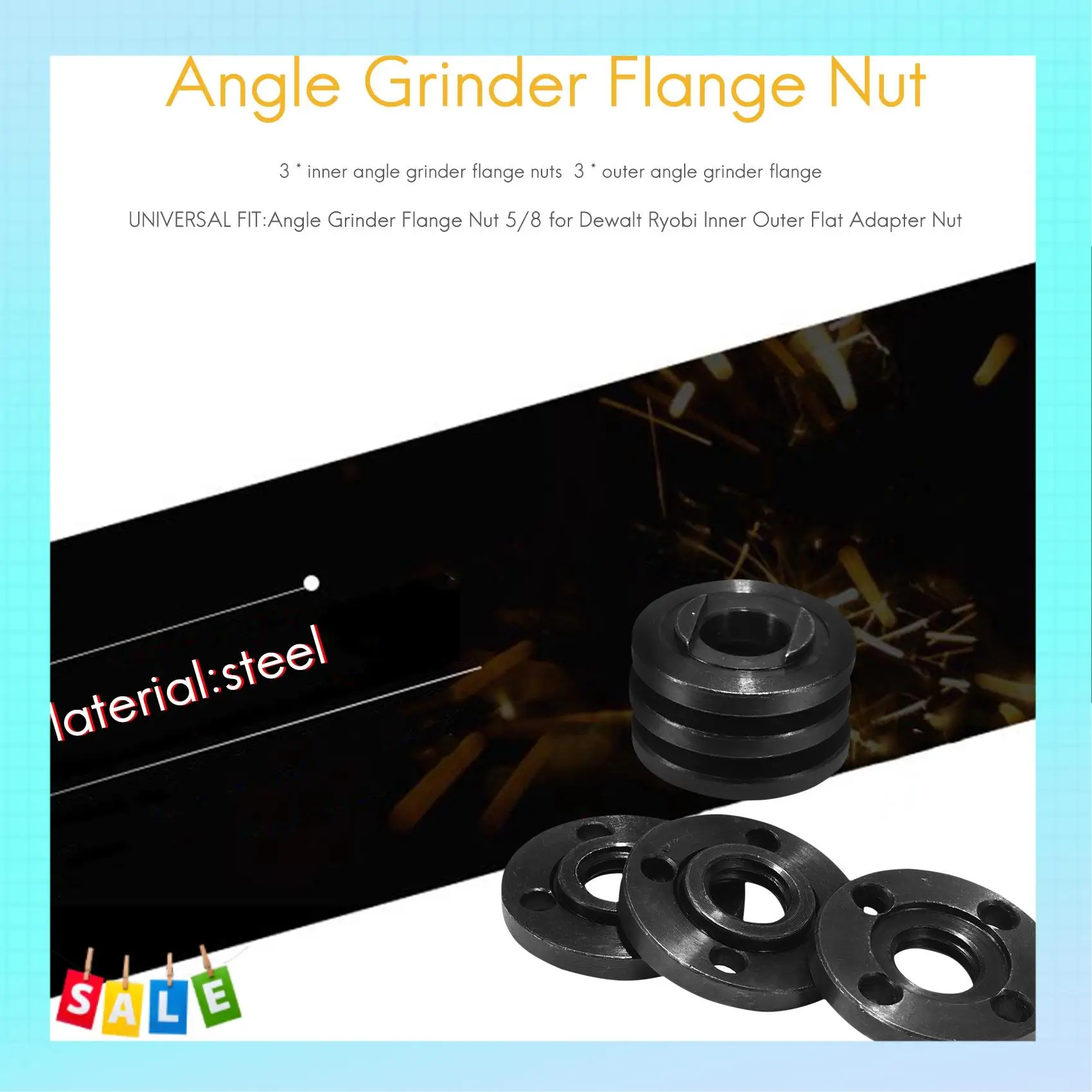 A56X 6 Pack Angle Grinder Flange Nut 5/8 For Ryobi 224399-1 193465-4 224568-4 9005BZ 9015B Replacemen
A56X 6 Pack Angle Grinder Flange Nut 5/8 For Ryobi 224399-1 193465-4 224568-4 9005BZ 9015B Replacemen