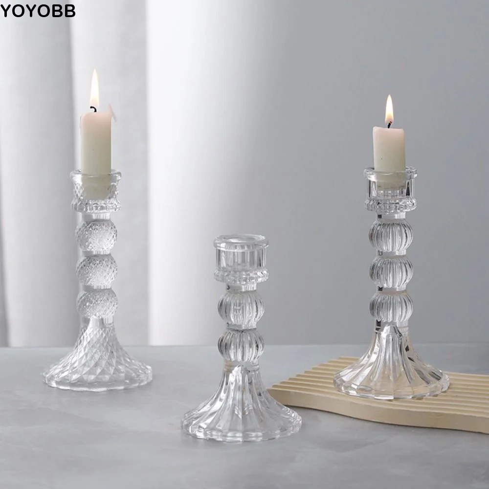 Exquisite Vintage Glass Candle Holder Transparent Durable Simple Candles Stand Romantic Thicken Clear Glass Candlestick Party
Exquisite Vintage Glass Candle Holder Transparent Durable Simple Candles Stand Romantic Thicken Clear Glass Candlestick Party