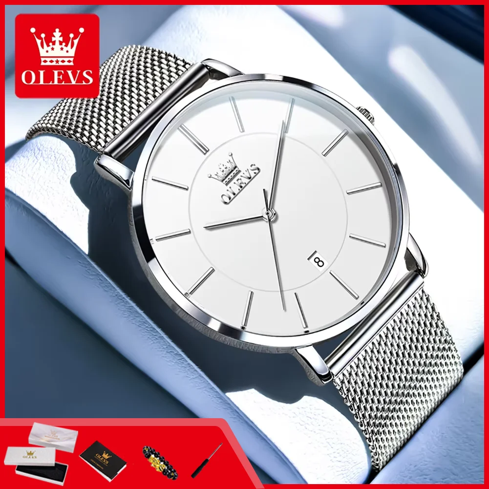 OLEVS 5869 Simplicity Man Watch Ultra Thin 6.5mm Steel Strap Waterproof Auto Date Men's Wristwatch Fashion Elegant Watch for Men
OLEVS 5869 Simplicity Man Watch Ultra Thin 6.5mm Steel Strap Waterproof Auto Date Men's Wristwatch Fashion Elegant Watch for Men
