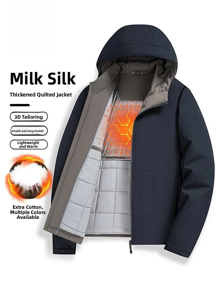 Rn Men's Hooded Cotton Jaet Thiened Milk Silk Outerwear Warm Busin Casual Sle Polyester Long Sve Coat
Rn Men's Hooded Cotton Jaet Thiened Milk Silk Outerwear Warm Busin Casual Sle Polyester Long Sve Coat