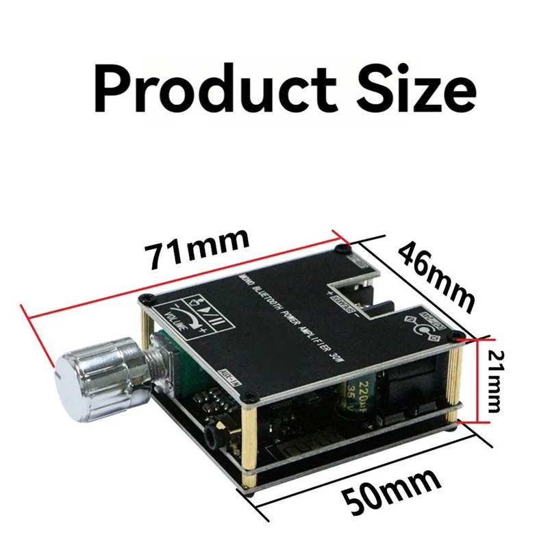 B30C-ZK-301B Bluetooth Amplifier Board Single Sound 30W Bluetooth Audio Power Amplifier Module Home Video Accessories
B30C-ZK-301B Bluetooth Amplifier Board Single Sound 30W Bluetooth Audio Power Amplifier Module Home Video Accessories
