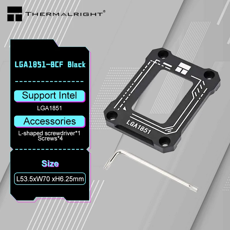Thermalright LGA1851-BCF ЧЕРНЫЙ Крепление для коррекции изгиба процессора 1851, пряжка, кронштейн с защитой от раздавливания, подходит для Intel LGA1851
Thermalright LGA1851-BCF ЧЕРНЫЙ Крепление для коррекции изгиба процессора 1851, пряжка, кронштейн с защитой от раздавливания, подходит для Intel LGA1851