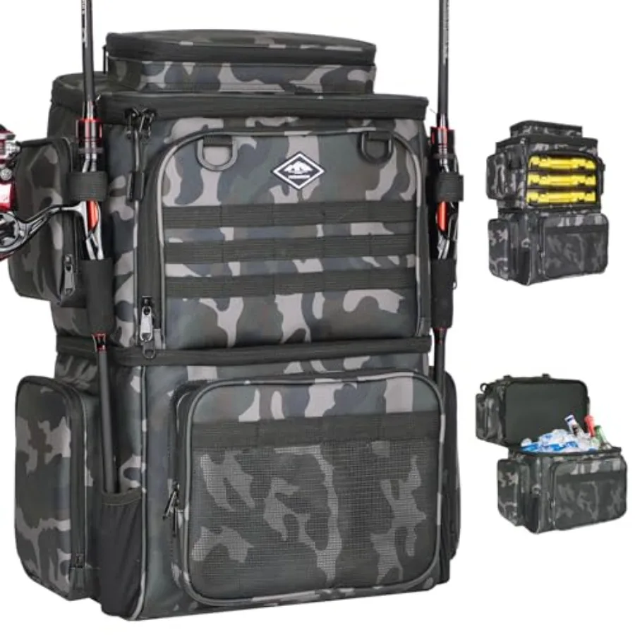 Fishing Tackle Backpack with Cooler Bag 53L Waterproof Fishing Bag with 2 Rod Holders Large Fishing Backpacks with Bottle Holde
Fishing Tackle Backpack with Cooler Bag 53L Waterproof Fishing Bag with 2 Rod Holders Large Fishing Backpacks with Bottle Holde