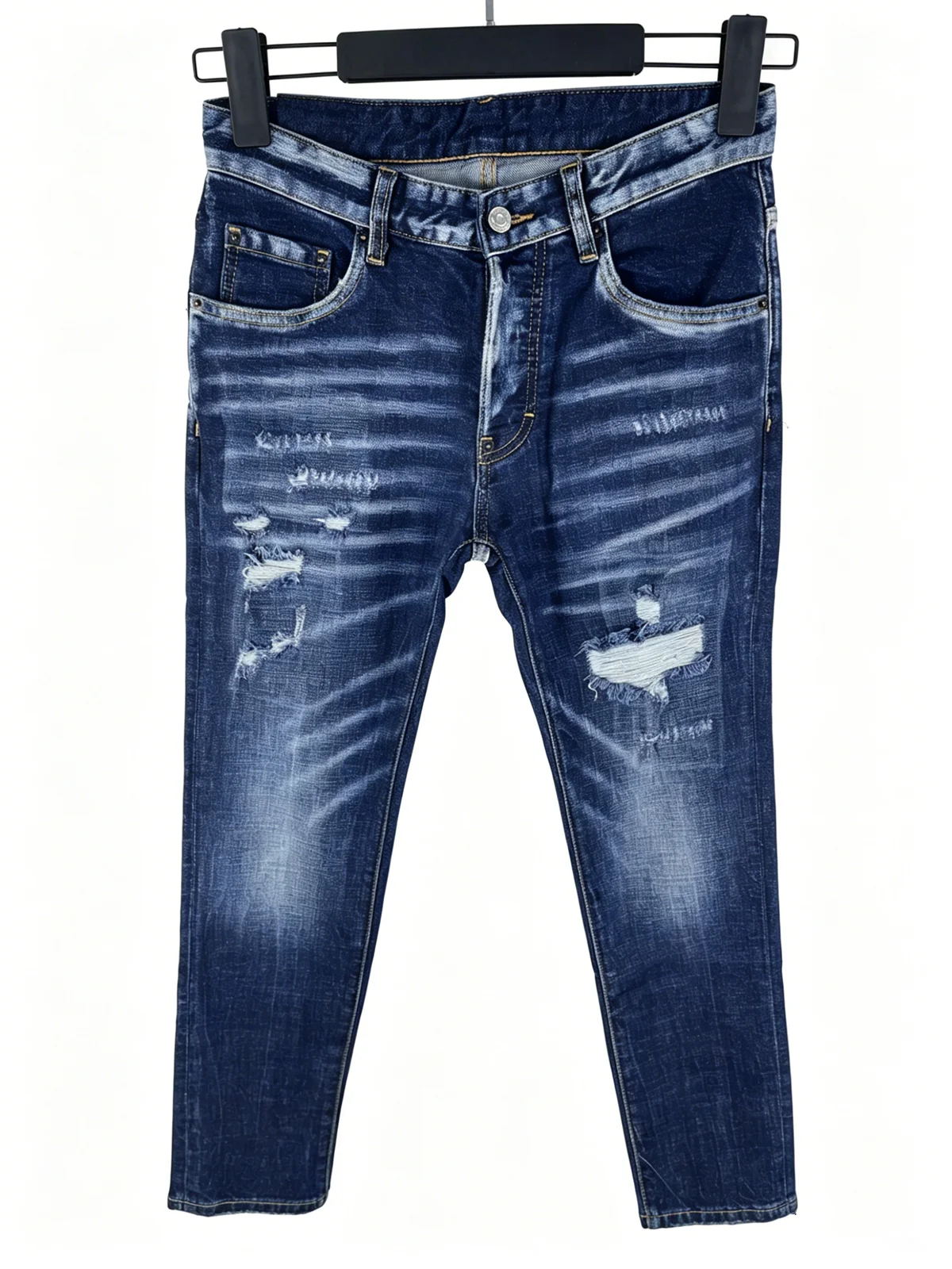 6048 Four Seasons New Men’s Washed Stone-Dyed Blue Jeans, Slim-Fit Cropped Ripped Patchwork Denim Trousers for Men
6048 Four Seasons New Men’s Washed Stone-Dyed Blue Jeans, Slim-Fit Cropped Ripped Patchwork Denim Trousers for Men