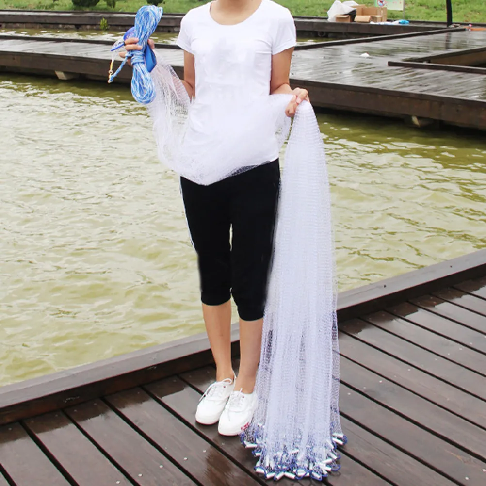 Hand Throw Fishing Net Strength Nylon Monofilament Small Mesh Loop-Free Cast Net Galvanized Weight Sink Faster
Hand Throw Fishing Net Strength Nylon Monofilament Small Mesh Loop-Free Cast Net Galvanized Weight Sink Faster