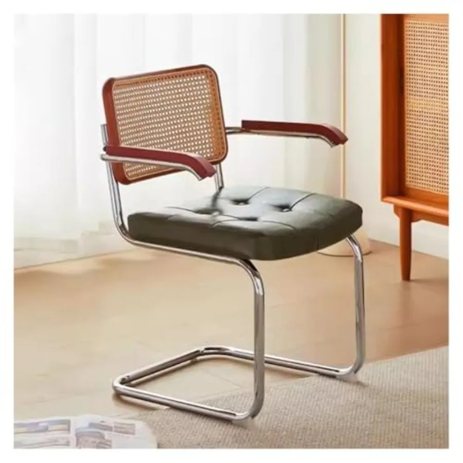 Mid-Century Modern Rattan Dining Chairs with Armrests - Handwoven Cane Back PU Leather Upholstery Stylish Green Kitchen and Caf
Mid-Century Modern Rattan Dining Chairs with Armrests - Handwoven Cane Back PU Leather Upholstery Stylish Green Kitchen and Caf