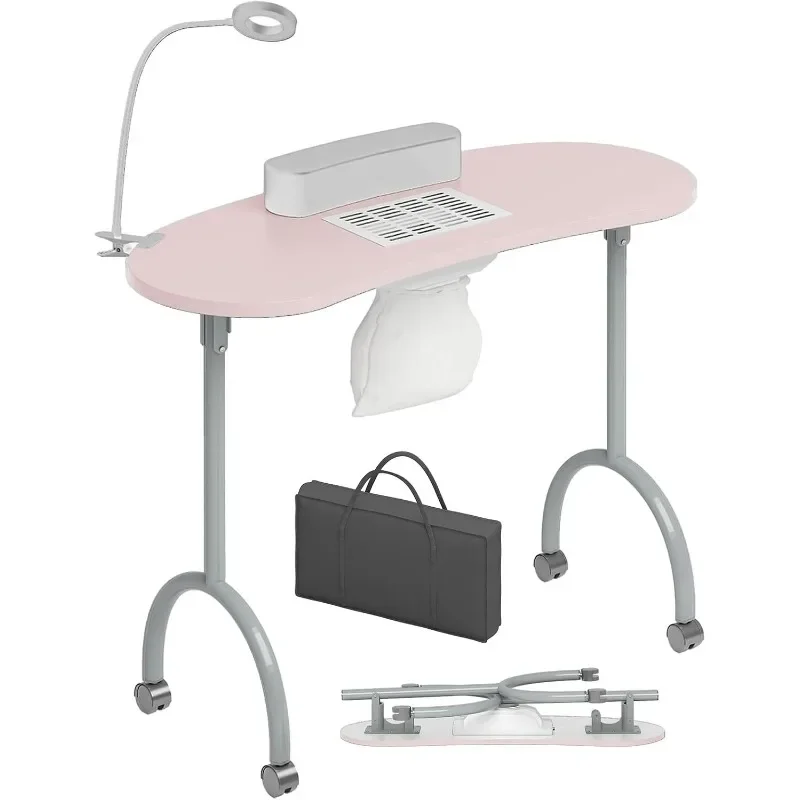 Portable Manicure Nail Table, Foldable Manicure Table with Dust Collector Fan, LED Lamp, 4 Lockable Wheels and Carry Bag
Portable Manicure Nail Table, Foldable Manicure Table with Dust Collector Fan, LED Lamp, 4 Lockable Wheels and Carry Bag