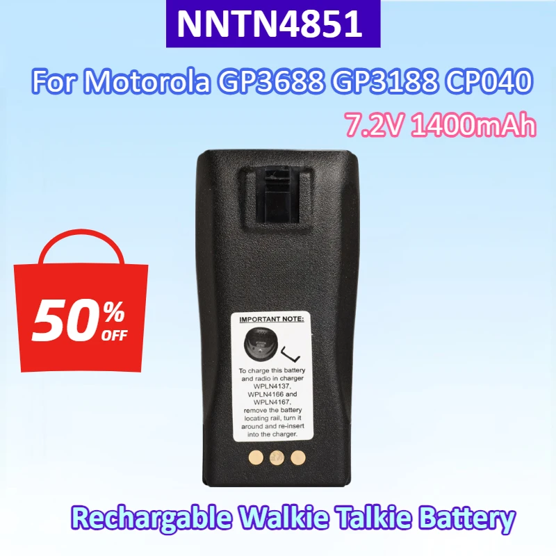 7.2V 1400mAh NEW Rechargable Li-ion Walkie Talkie Battery For Motorola GP3688 GP3188 CP040 CP150 CP200 PR400 EP450 CP140CP150
7.2V 1400mAh NEW Rechargable Li-ion Walkie Talkie Battery For Motorola GP3688 GP3188 CP040 CP150 CP200 PR400 EP450 CP140CP150