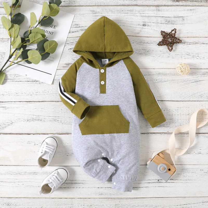 Baby Striped Long-sleeved Hooded Pullover Open Collar Patchwork Large Pocket Long Crawler Solid Color Casual Pants Clothing
Baby Striped Long-sleeved Hooded Pullover Open Collar Patchwork Large Pocket Long Crawler Solid Color Casual Pants Clothing