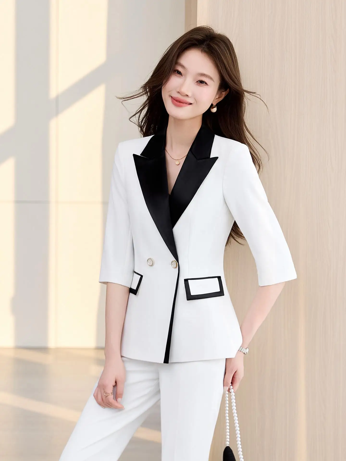 Professional Women's Suit Set Spring Autumn New Style High-End Interview Commute Workwear Formal Korean Version Slim Fit
Professional Women's Suit Set Spring Autumn New Style High-End Interview Commute Workwear Formal Korean Version Slim Fit