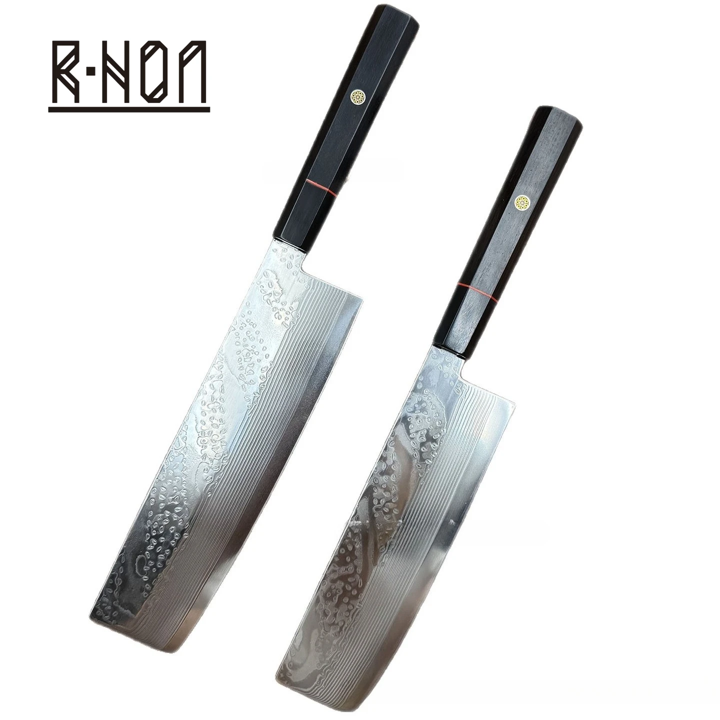 RHON Premium VG10 Damascus Steel Nakiri Knife Japanese Kitchen Utility Vegetable Cutting Fruit Peeling Knives Ebony Wood Handle
RHON Premium VG10 Damascus Steel Nakiri Knife Japanese Kitchen Utility Vegetable Cutting Fruit Peeling Knives Ebony Wood Handle