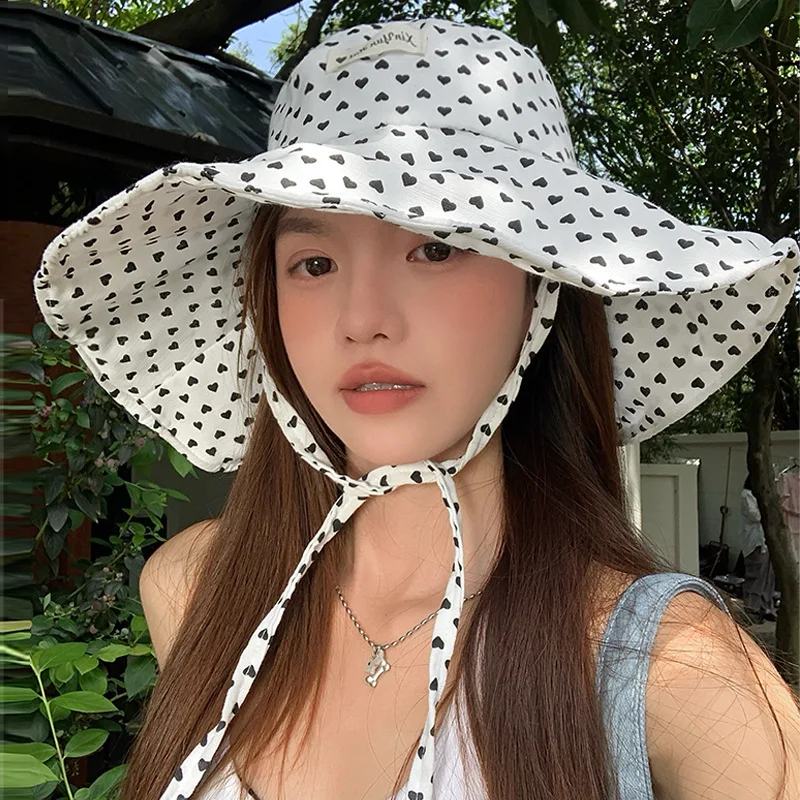 Summer Love Polka Dot Print Sunscreen Bucket Hat Fashion Vacation Big Brim Sunshade Lace-up Foldable Sun Cap for Women's Gorras
Summer Love Polka Dot Print Sunscreen Bucket Hat Fashion Vacation Big Brim Sunshade Lace-up Foldable Sun Cap for Women's Gorras