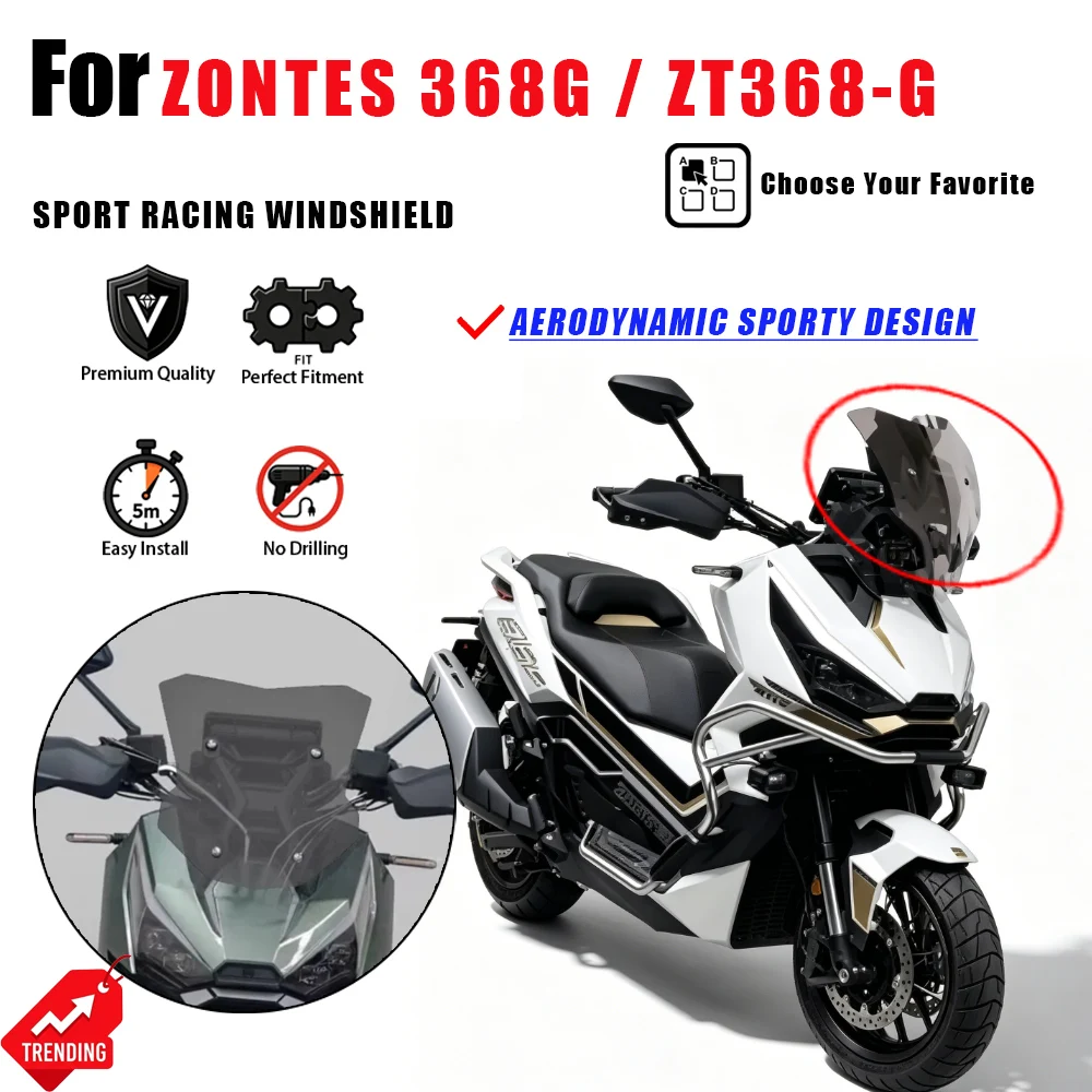 For ZONTES 368G Sport Windshield Racing Windscreen Deflector Front Rain Shield Accesorios Moto Parabrisas Cupula 368G Parts
For ZONTES 368G Sport Windshield Racing Windscreen Deflector Front Rain Shield Accesorios Moto Parabrisas Cupula 368G Parts