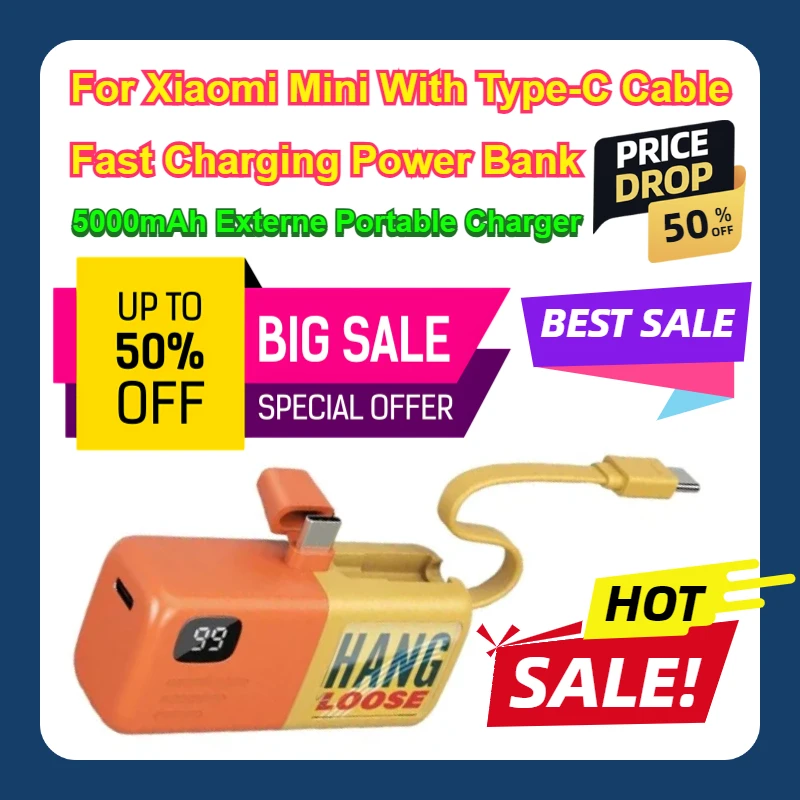 For Xiaomi Mini With Type-C Cable Fast Charging Power Bank 5000mAh Externe Portable Charger
For Xiaomi Mini With Type-C Cable Fast Charging Power Bank 5000mAh Externe Portable Charger