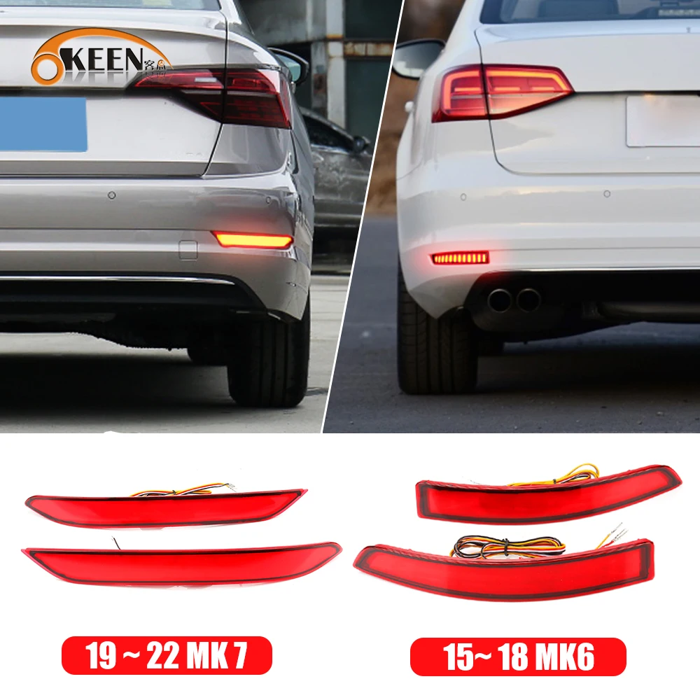 OKEEN 2pcs LED Rear Bumper Reflector Lights For VW Volkswagen Sagitar MK6 MK7 2015-2022 Car Driving Brake Turn Signal Lights 12V
OKEEN 2pcs LED Rear Bumper Reflector Lights For VW Volkswagen Sagitar MK6 MK7 2015-2022 Car Driving Brake Turn Signal Lights 12V