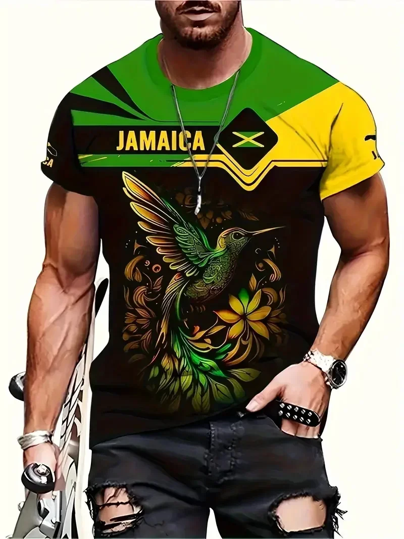 Men Casual Short Sleeve Crew Neck Tshirts Men's Plus Size Jamaica Flag Tshirt 3D Print Jamaica Hummingbird Graphic T-Shirt
Men Casual Short Sleeve Crew Neck Tshirts Men's Plus Size Jamaica Flag Tshirt 3D Print Jamaica Hummingbird Graphic T-Shirt