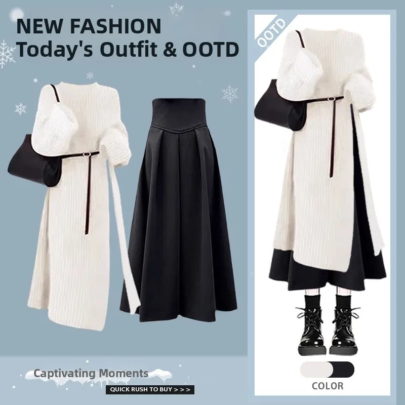 High Waist Knitted Sweater And Skirt Set Fashionable Autumn Winter Two Piece Ensemble Slim Fit Midi Skirt Elegant Women's Wear
High Waist Knitted Sweater And Skirt Set Fashionable Autumn Winter Two Piece Ensemble Slim Fit Midi Skirt Elegant Women's Wear
