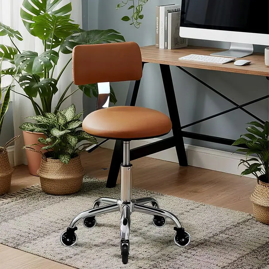 Stool Chair with Wheels, Office Drafting Chair with Back Support, Height Adjustable Standing Desk Stool with PU Leather Cushion
Stool Chair with Wheels, Office Drafting Chair with Back Support, Height Adjustable Standing Desk Stool with PU Leather Cushion