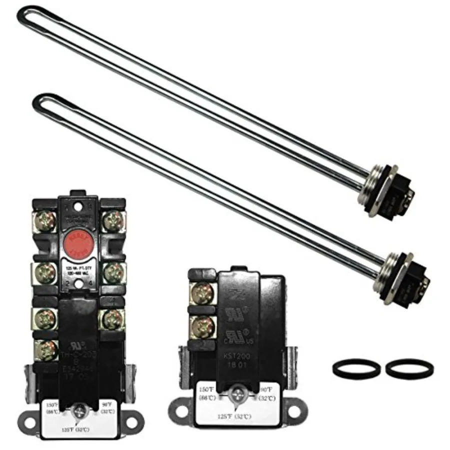 EWH-01 Electric Water Heater Tune-Up Kit Includes Two Water Heater Thermostats Two Water Heater Heating Elements - 4500W 240V T
EWH-01 Electric Water Heater Tune-Up Kit Includes Two Water Heater Thermostats Two Water Heater Heating Elements - 4500W 240V T