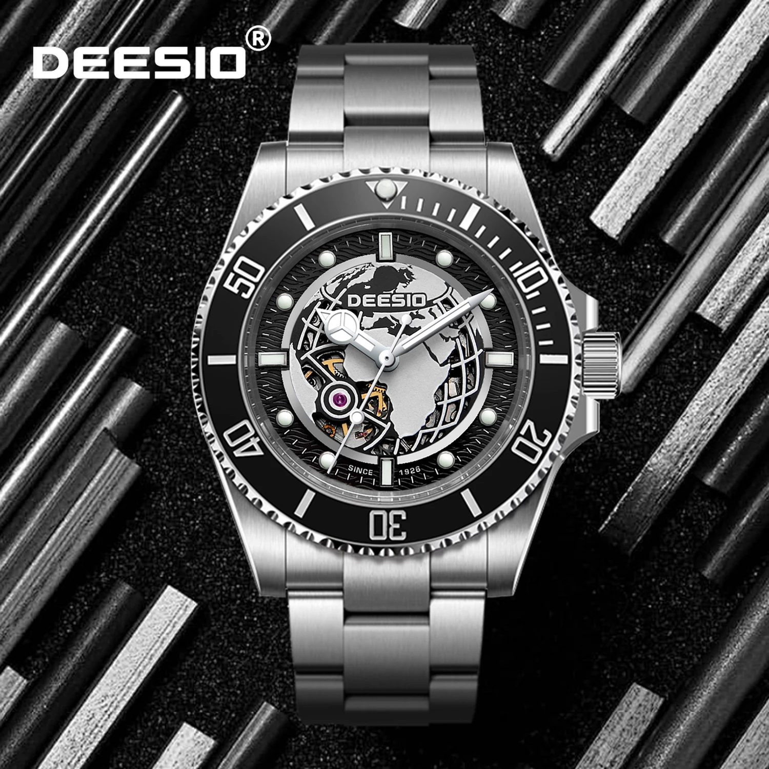 Мужские роскошные автоматические механические часы Deesio, 41 мм, из нержавеющей стали, с синтетическим сапфировым стеклом, водонепроницаемые, с календарем
Мужские роскошные автоматические механические часы Deesio, 41 мм, из нержавеющей стали, с синтетическим сапфировым стеклом, водонепроницаемые, с календарем