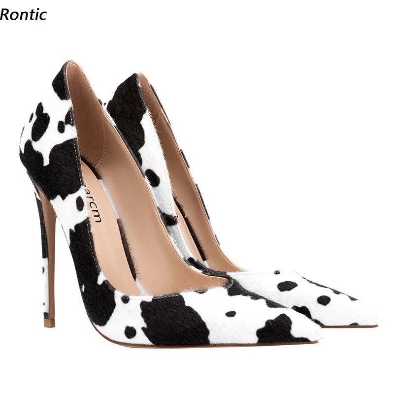 Rontic 2022 Handmade Women Pumps Cow Pattern Horse Hair Sexy Stiletto Heels Pointed Toe Beautiful Black Dress Shoes US Size 5-15
Rontic 2022 Handmade Women Pumps Cow Pattern Horse Hair Sexy Stiletto Heels Pointed Toe Beautiful Black Dress Shoes US Size 5-15
