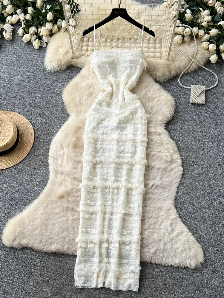 Women White Lace Cami Dress Sleeveless Off Shoulder Vintage Elegant Luxury Vacation Style Split Long Dress for Women Summer 2026
Women White Lace Cami Dress Sleeveless Off Shoulder Vintage Elegant Luxury Vacation Style Split Long Dress for Women Summer 2026