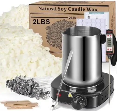 Soy Wax Candle Making Kit - 2lbs Wax, Melter, Wicks | DIY Craft Kit for Beginners & Adults
Soy Wax Candle Making Kit - 2lbs Wax, Melter, Wicks | DIY Craft Kit for Beginners & Adults