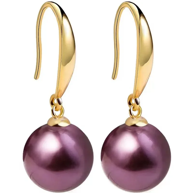 Pair of 11-13mm Purple Lavender Round Pearl Dangle Earrings Women Simple Wedding Party Jewelry Stud Hook
Pair of 11-13mm Purple Lavender Round Pearl Dangle Earrings Women Simple Wedding Party Jewelry Stud Hook