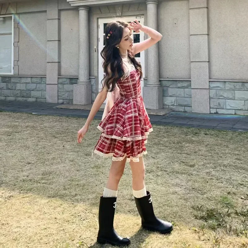 Summer Fashion Sexy Sleeveless Mini Dress Women Plaid Silm Backless Short Dresses Slash Neck Floral Shirt Coquette Y2k Clothes
Summer Fashion Sexy Sleeveless Mini Dress Women Plaid Silm Backless Short Dresses Slash Neck Floral Shirt Coquette Y2k Clothes