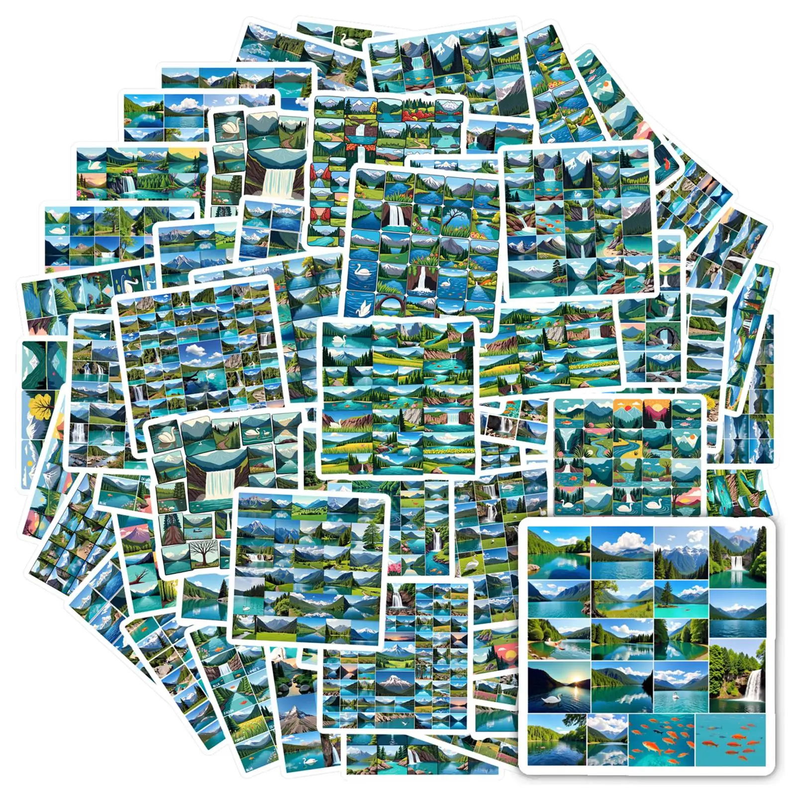 35pcs-50pcs Natural Lakes Stickers Calm Mountains Mountain Stickers Scenery Decals For DIY Phone Laptop Scrapbook Bike Laptop
35pcs-50pcs Natural Lakes Stickers Calm Mountains Mountain Stickers Scenery Decals For DIY Phone Laptop Scrapbook Bike Laptop