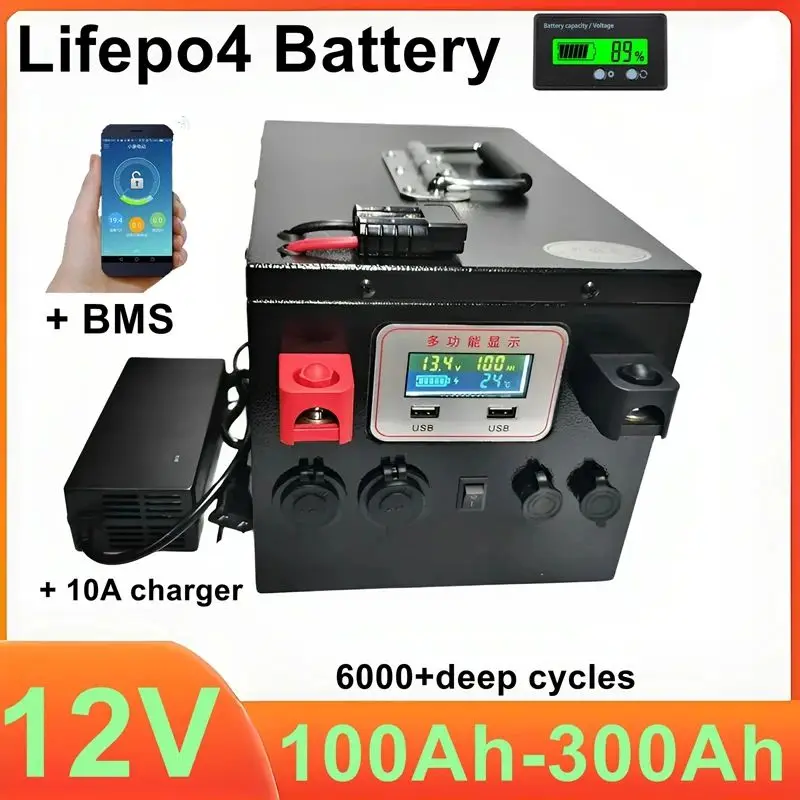 12V Lithium Rechargeable 100Ah 200Ah 300Ah 400Ah 500Ah 600Ah 800Ah 1000Ah Lifepo4 for Off-Grid UPS RV Boat Outdoor
12V Lithium Rechargeable 100Ah 200Ah 300Ah 400Ah 500Ah 600Ah 800Ah 1000Ah Lifepo4 for Off-Grid UPS RV Boat Outdoor