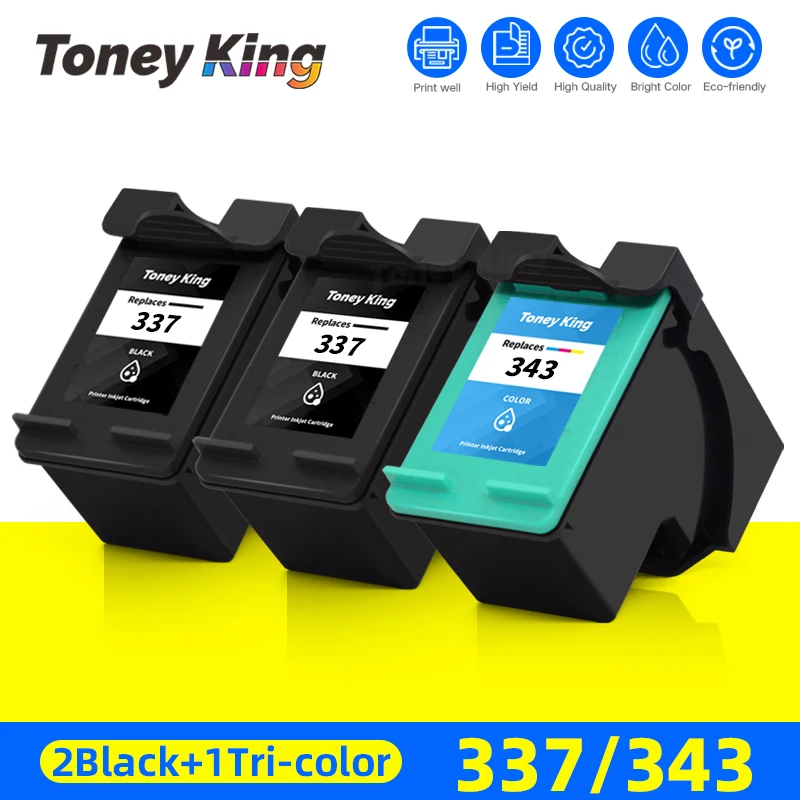 Compatible For HP 337XL Black 343XL Color For HP Deskjet 5940 5943 6940 6980 D4145 D4155 D4160 D4163 D4168 Printers 337 343
Compatible For HP 337XL Black 343XL Color For HP Deskjet 5940 5943 6940 6980 D4145 D4155 D4160 D4163 D4168 Printers 337 343