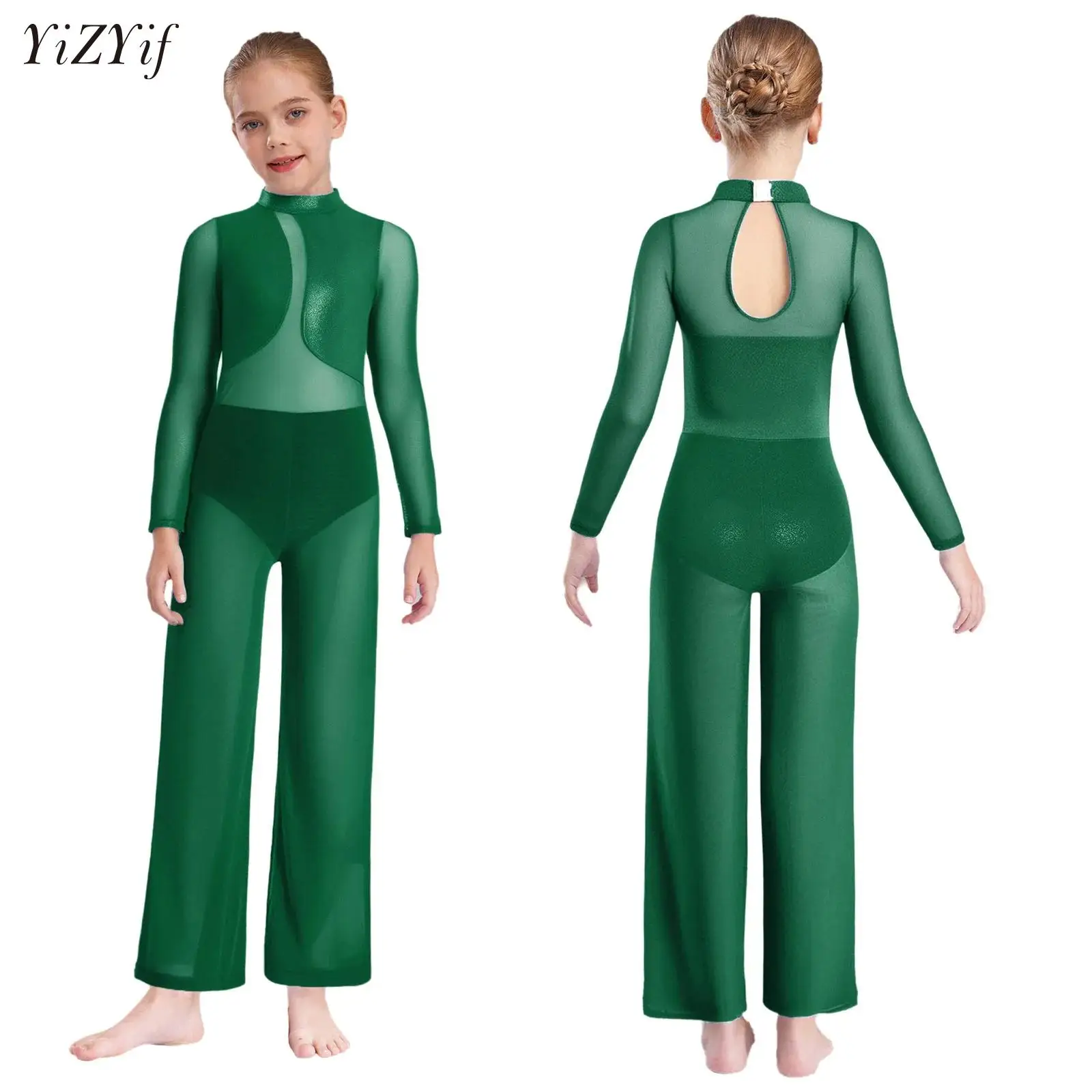 Teens Girls Figure Skating Performance Jumpsuit Long Sleeve Sheer Mesh Rompers Gymnastics Lyrical Ballet Dance Full Body Leotard
Teens Girls Figure Skating Performance Jumpsuit Long Sleeve Sheer Mesh Rompers Gymnastics Lyrical Ballet Dance Full Body Leotard