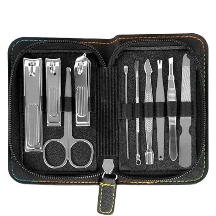 10 PCS Premium Stainless Steel Nail Clippers Set, Professional Manicure Pedicure Kit with Zipper Portable PU Leather Case, Trav
10 PCS Premium Stainless Steel Nail Clippers Set, Professional Manicure Pedicure Kit with Zipper Portable PU Leather Case, Trav