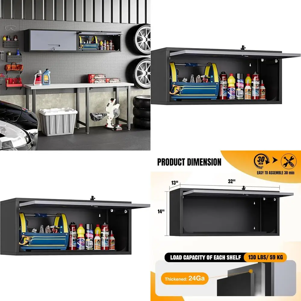 Heavy-Duty Wall-Mounted Steel Storage Cabinet for Garage, Workshop - White, Assembly Required
Heavy-Duty Wall-Mounted Steel Storage Cabinet for Garage, Workshop - White, Assembly Required