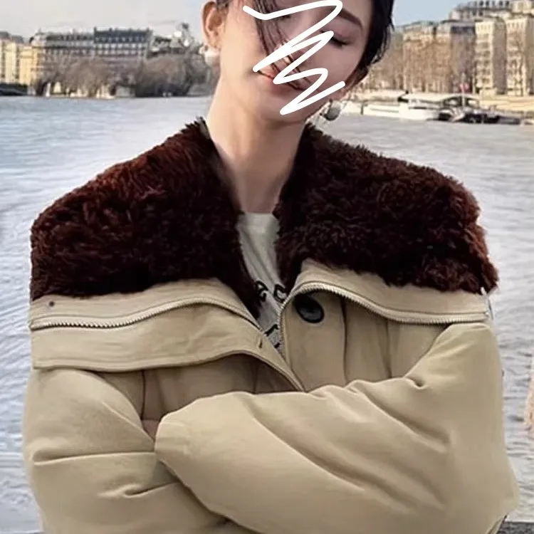 i Color Lamb Fur Lined Parka Jaet Women's Cotton Workwear Coat with Zipper Closure Long Sve Regular Fit Commute Sle
i Color Lamb Fur Lined Parka Jaet Women's Cotton Workwear Coat with Zipper Closure Long Sve Regular Fit Commute Sle