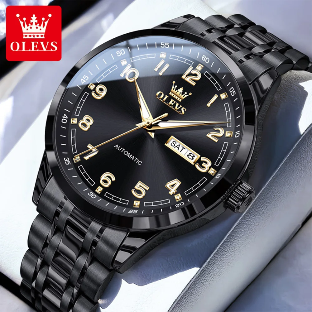 OLEVS 7077 Luxury Men Mechanical Watch Stainless Steel Waterproof Date Week Business Automatic Watch Men Top Brand Watch Gift
OLEVS 7077 Luxury Men Mechanical Watch Stainless Steel Waterproof Date Week Business Automatic Watch Men Top Brand Watch Gift