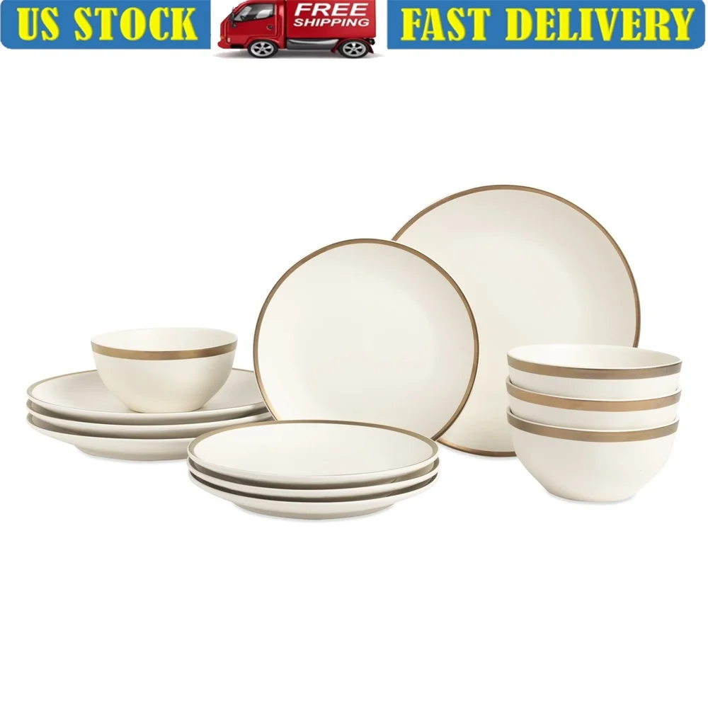 12 Piece White Stoneware Dinnerware Set Elegant Ceramic Service Four Durable Heat Retention Versatile Dining Tableware
12 Piece White Stoneware Dinnerware Set Elegant Ceramic Service Four Durable Heat Retention Versatile Dining Tableware