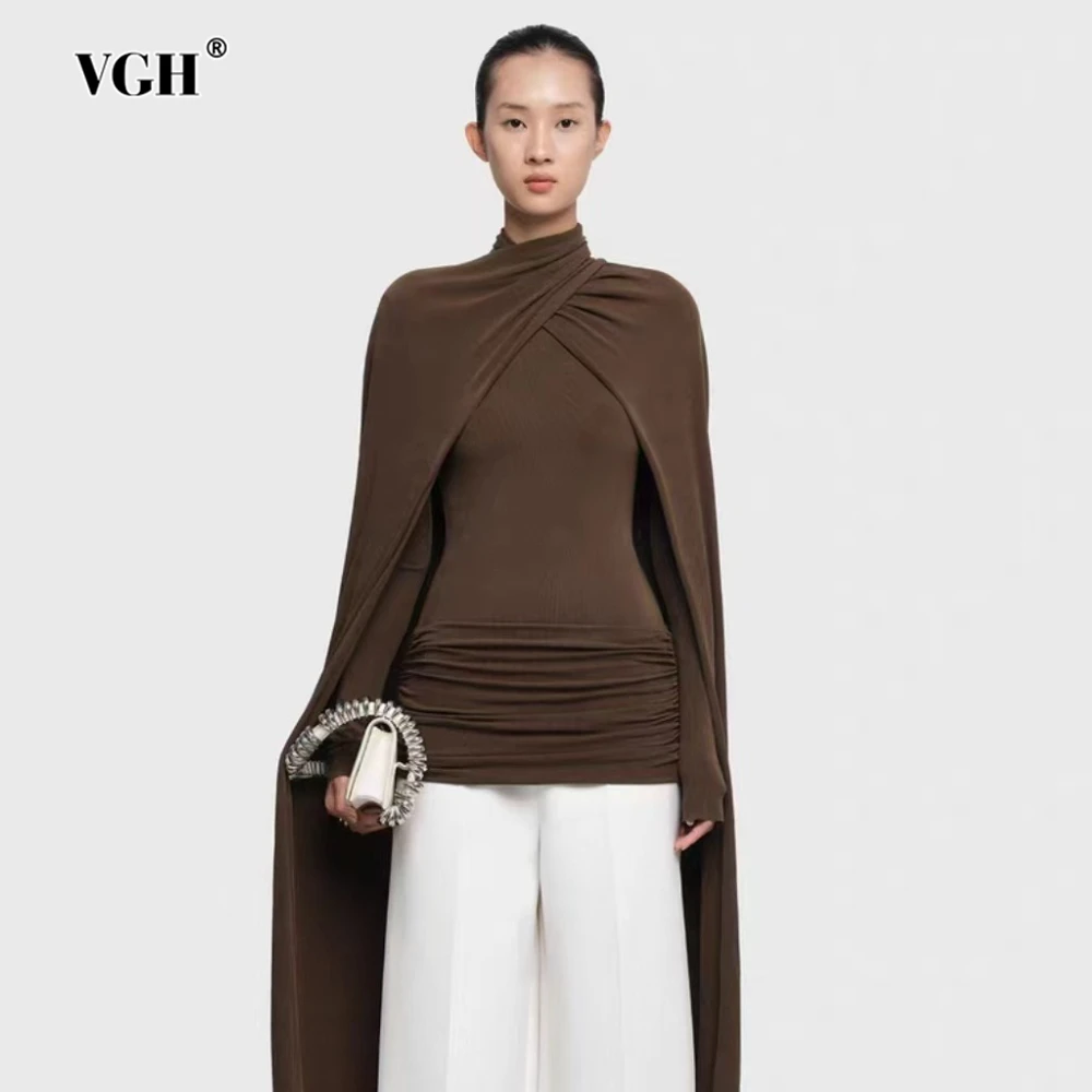 VGH Премиум Feel однотонные футболки для похудения для женщин, водолазка с длинным рукавом, осенняя элегантная футболка со складками, женская модная стильная новинка
VGH Премиум Feel однотонные футболки для похудения для женщин, водолазка с длинным рукавом, осенняя элегантная футболка со складками, женская модная стильная новинка