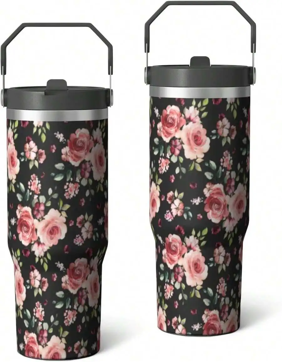 30oz Insulated Flower Tumbler With Handle,Featuring A Leak-Proof 2-In-1 Lid And Straw,A Vacuum-Insulated Travel Coffee Mug,Porta
30oz Insulated Flower Tumbler With Handle,Featuring A Leak-Proof 2-In-1 Lid And Straw,A Vacuum-Insulated Travel Coffee Mug,Porta