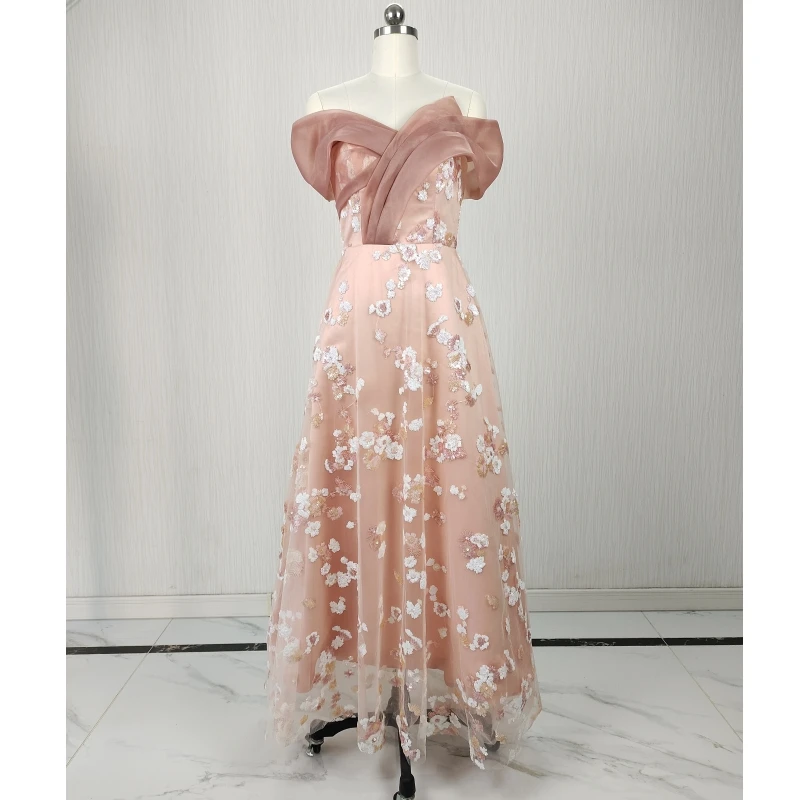 Customized Evening Dress Pink Sequins Floral Off the Shoulder Pleat A-line Floor Length Plus size Women Party Formal Gown B2902
Customized Evening Dress Pink Sequins Floral Off the Shoulder Pleat A-line Floor Length Plus size Women Party Formal Gown B2902